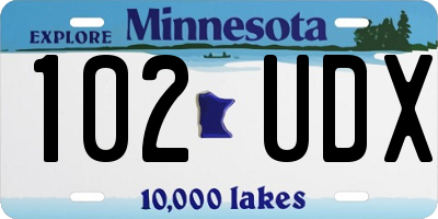 MN license plate 102UDX