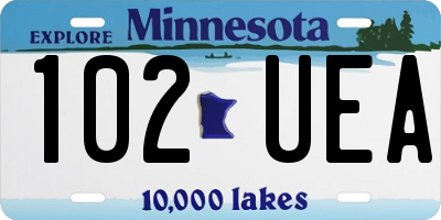 MN license plate 102UEA