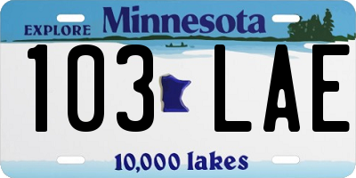 MN license plate 103LAE