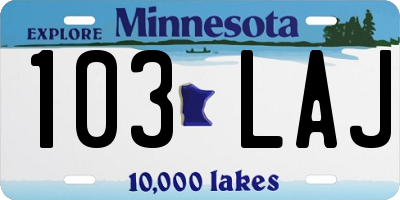 MN license plate 103LAJ