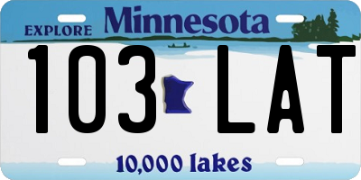 MN license plate 103LAT