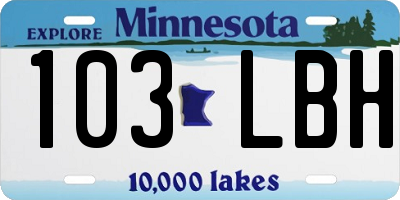 MN license plate 103LBH