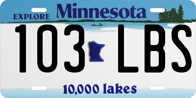 MN license plate 103LBS
