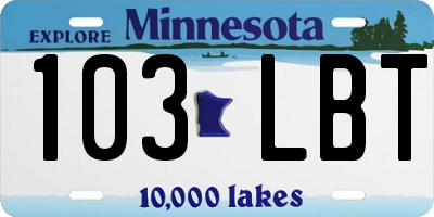 MN license plate 103LBT