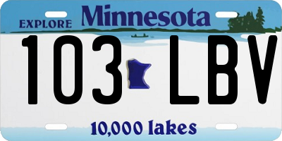 MN license plate 103LBV