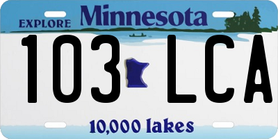 MN license plate 103LCA