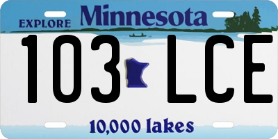 MN license plate 103LCE