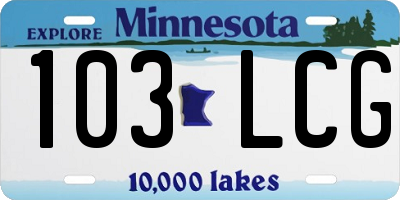 MN license plate 103LCG