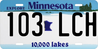 MN license plate 103LCH