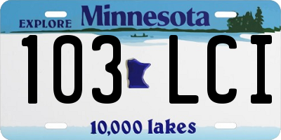 MN license plate 103LCI