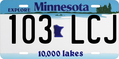 MN license plate 103LCJ
