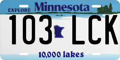 MN license plate 103LCK