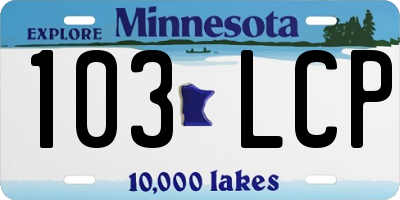 MN license plate 103LCP