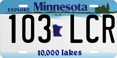MN license plate 103LCR
