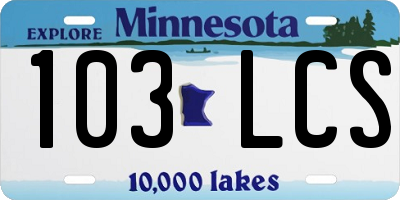 MN license plate 103LCS