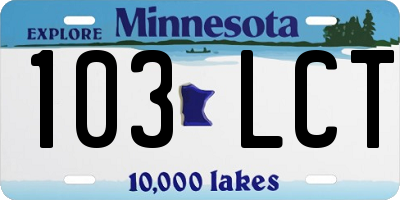 MN license plate 103LCT