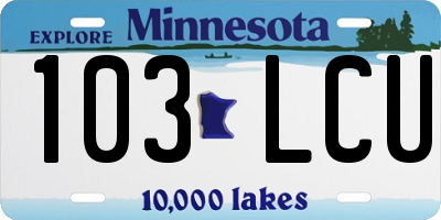 MN license plate 103LCU
