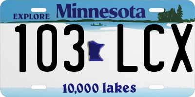 MN license plate 103LCX