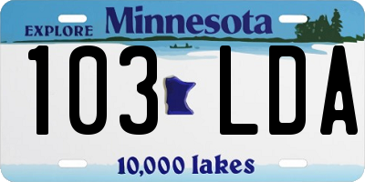MN license plate 103LDA