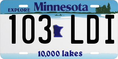 MN license plate 103LDI