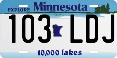 MN license plate 103LDJ