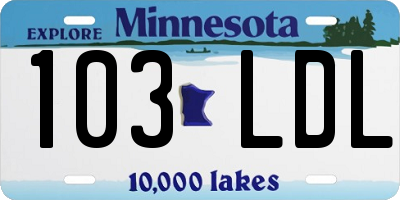 MN license plate 103LDL