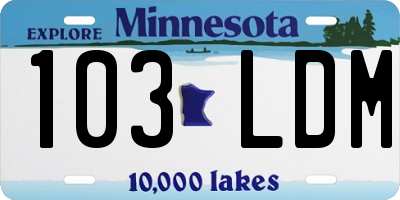 MN license plate 103LDM
