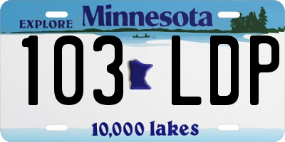 MN license plate 103LDP