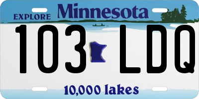 MN license plate 103LDQ