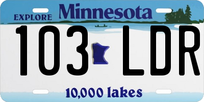 MN license plate 103LDR