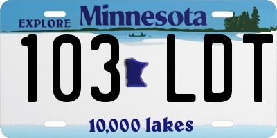 MN license plate 103LDT