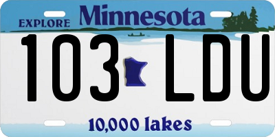 MN license plate 103LDU