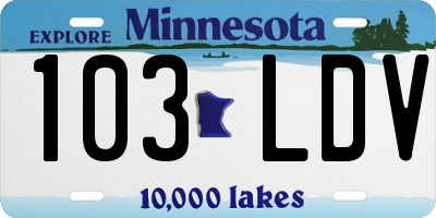 MN license plate 103LDV