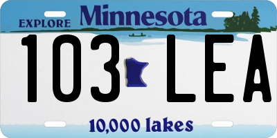 MN license plate 103LEA
