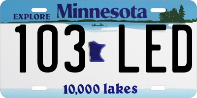 MN license plate 103LED