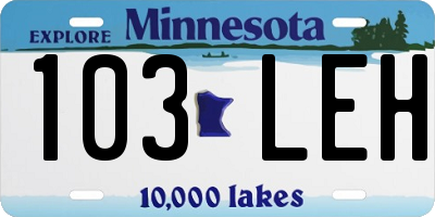 MN license plate 103LEH