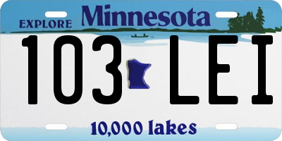 MN license plate 103LEI