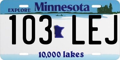 MN license plate 103LEJ