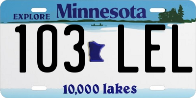 MN license plate 103LEL