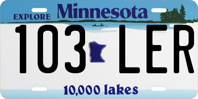 MN license plate 103LER