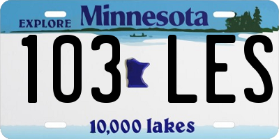 MN license plate 103LES
