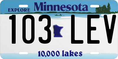 MN license plate 103LEV
