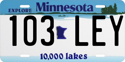 MN license plate 103LEY