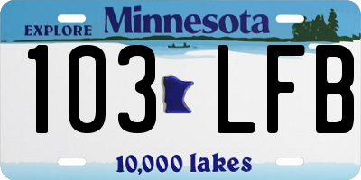 MN license plate 103LFB
