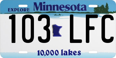 MN license plate 103LFC