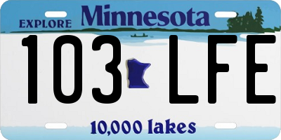 MN license plate 103LFE