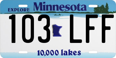 MN license plate 103LFF