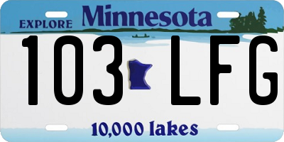 MN license plate 103LFG