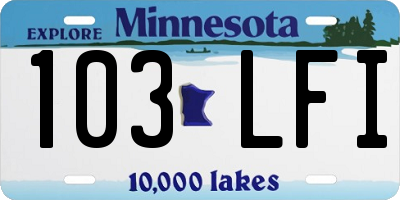 MN license plate 103LFI