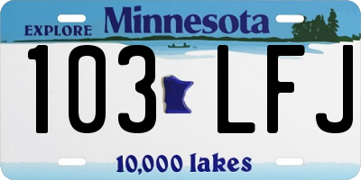 MN license plate 103LFJ